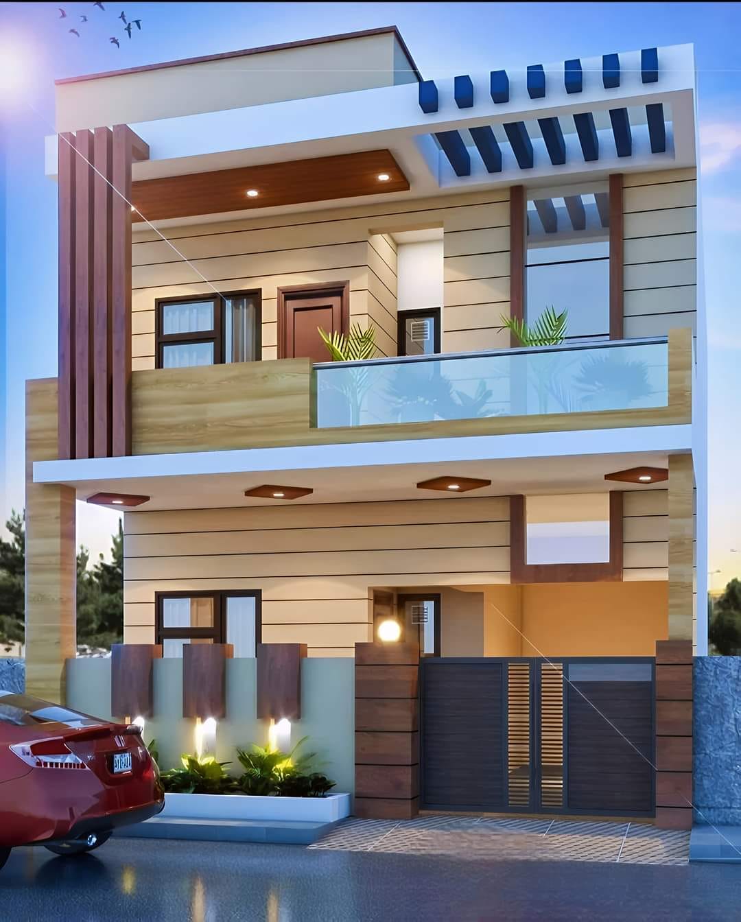 Usama - 5 Marla House Front Elevation| 3D Front View House designed by ...