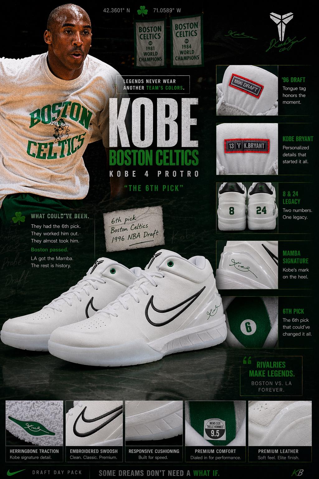 The Nike Kobe 4 Protro “Celtics” might be one of the most