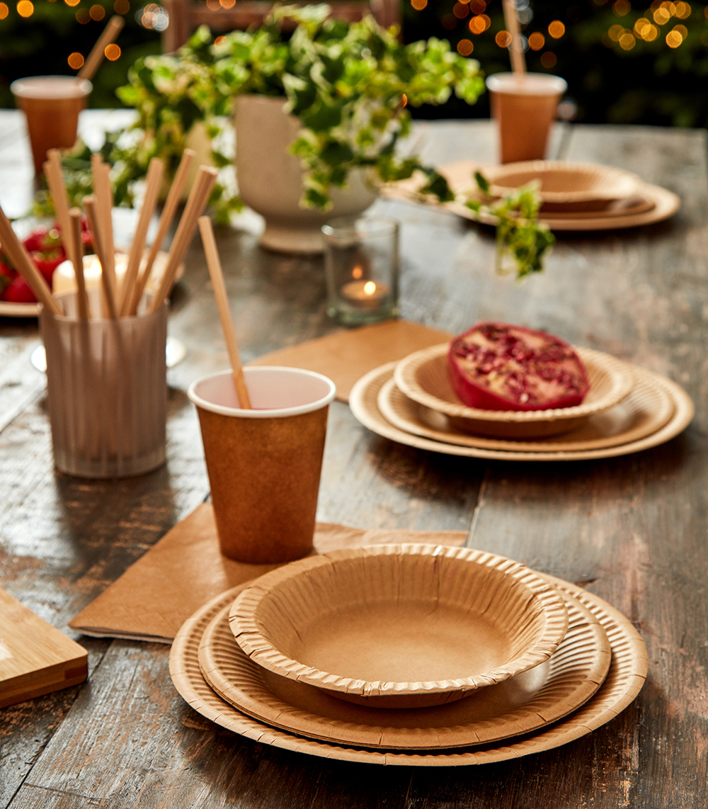 Procos Partyware Dinosaur Roar Compostable Paper Plates – Pack Of 8, 23cm (9'') Yellow Plates