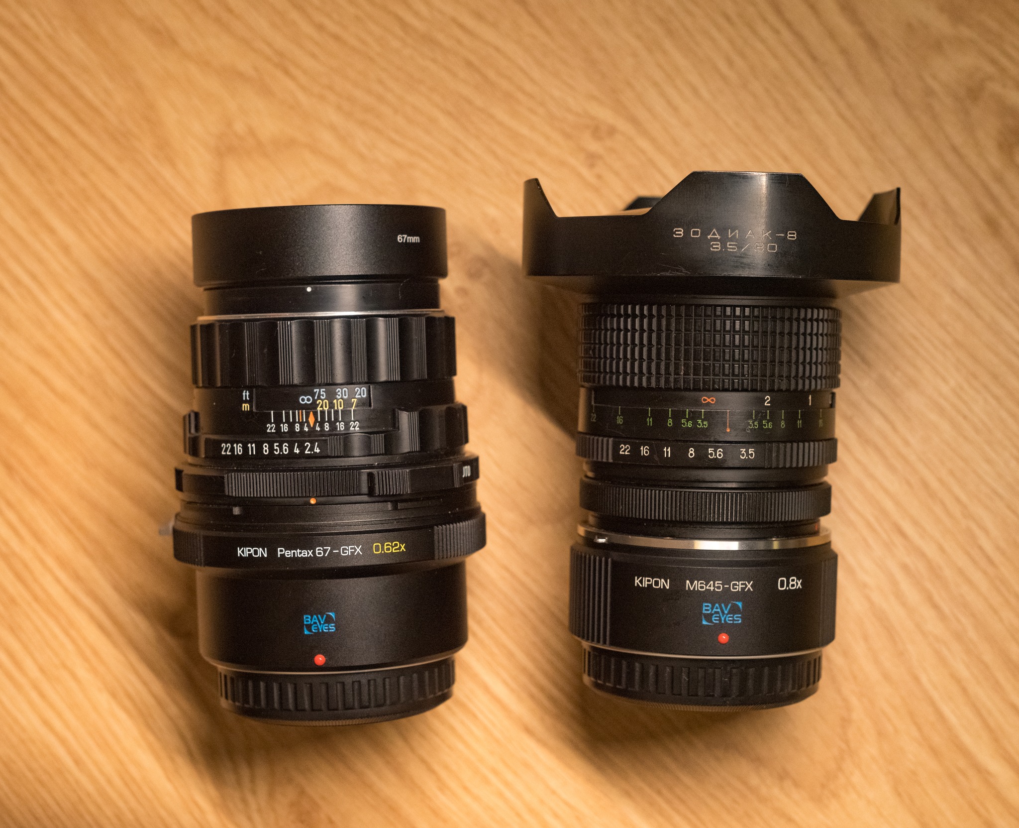 New Kipon Pentax 67-GFX 0.62x focal reducer. Rear element is 