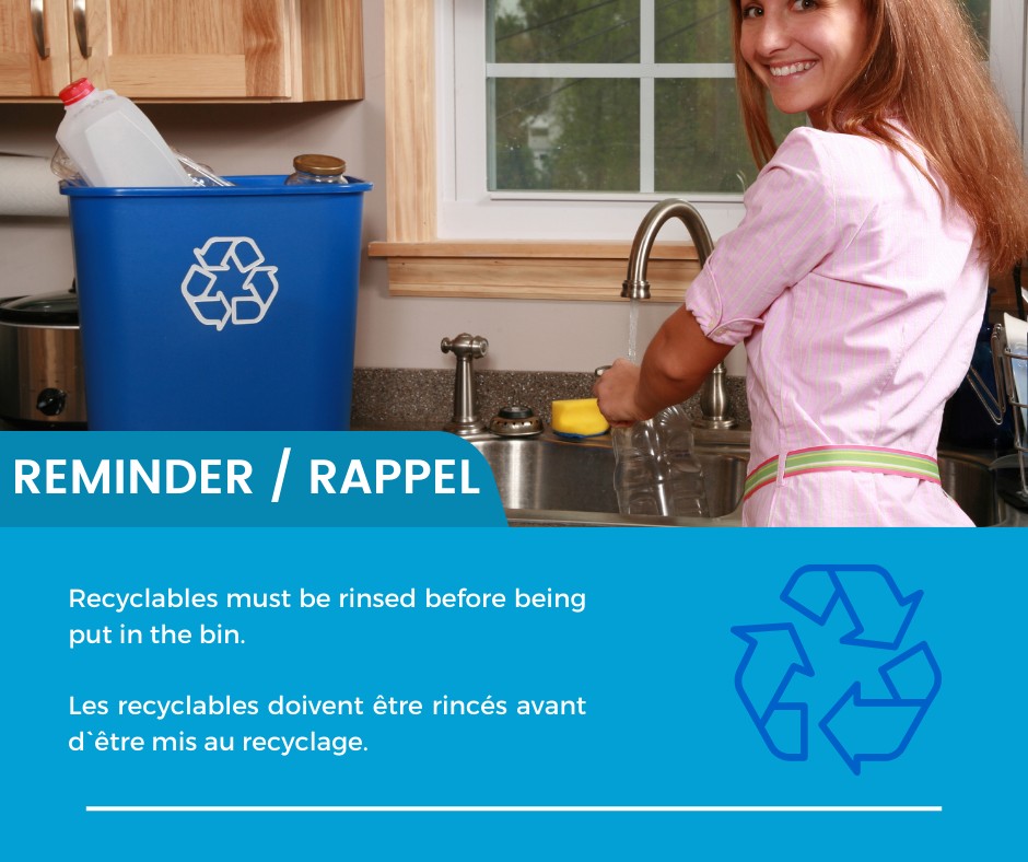 Recycle - Friendly reminder that your recyclables must be well rinsed ...