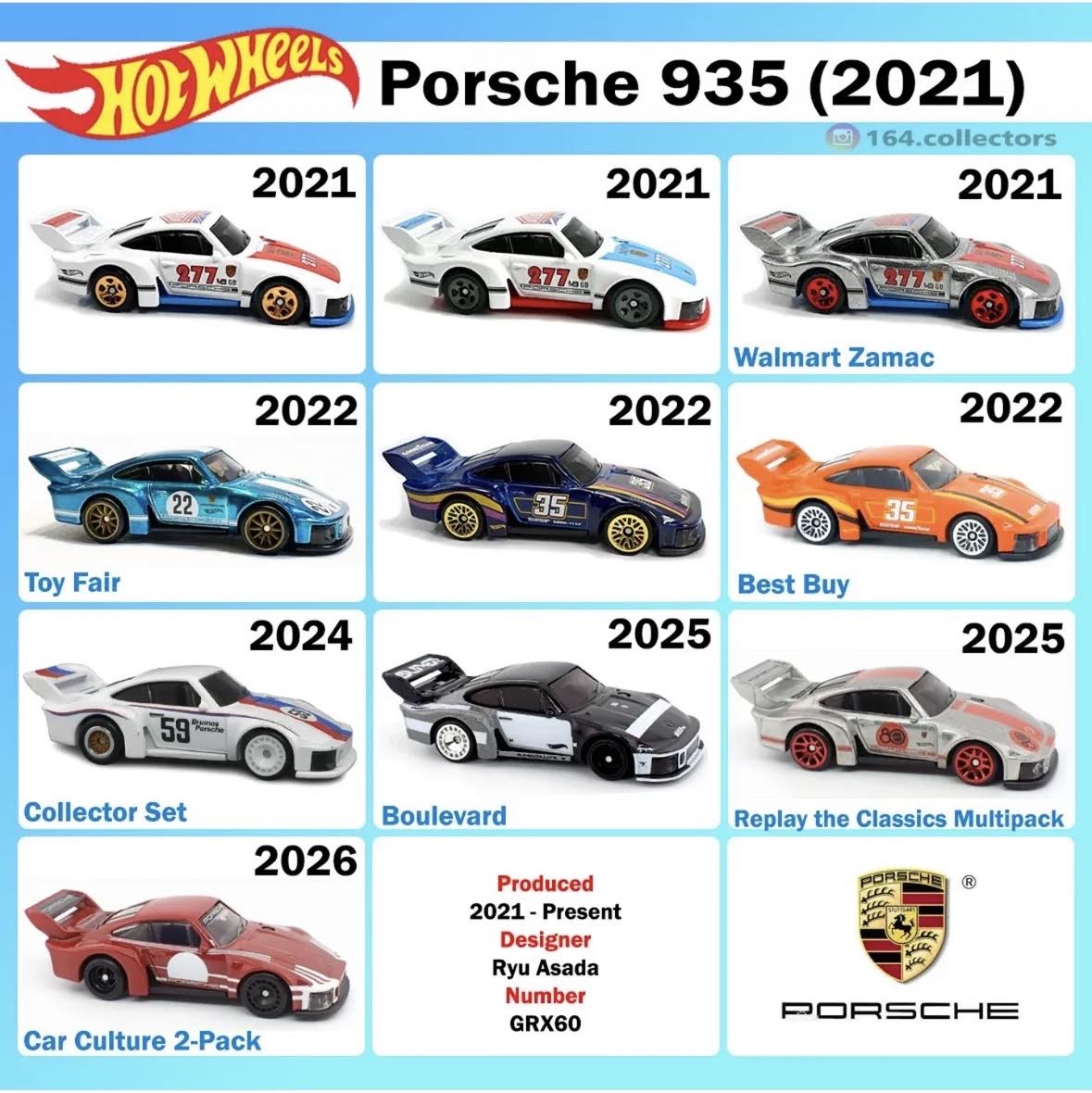 Porsche 935 911 RSR Turbo ミニカー 3台セット UPDATED Porsche 935 Debut series HW Race Day Produced 2021