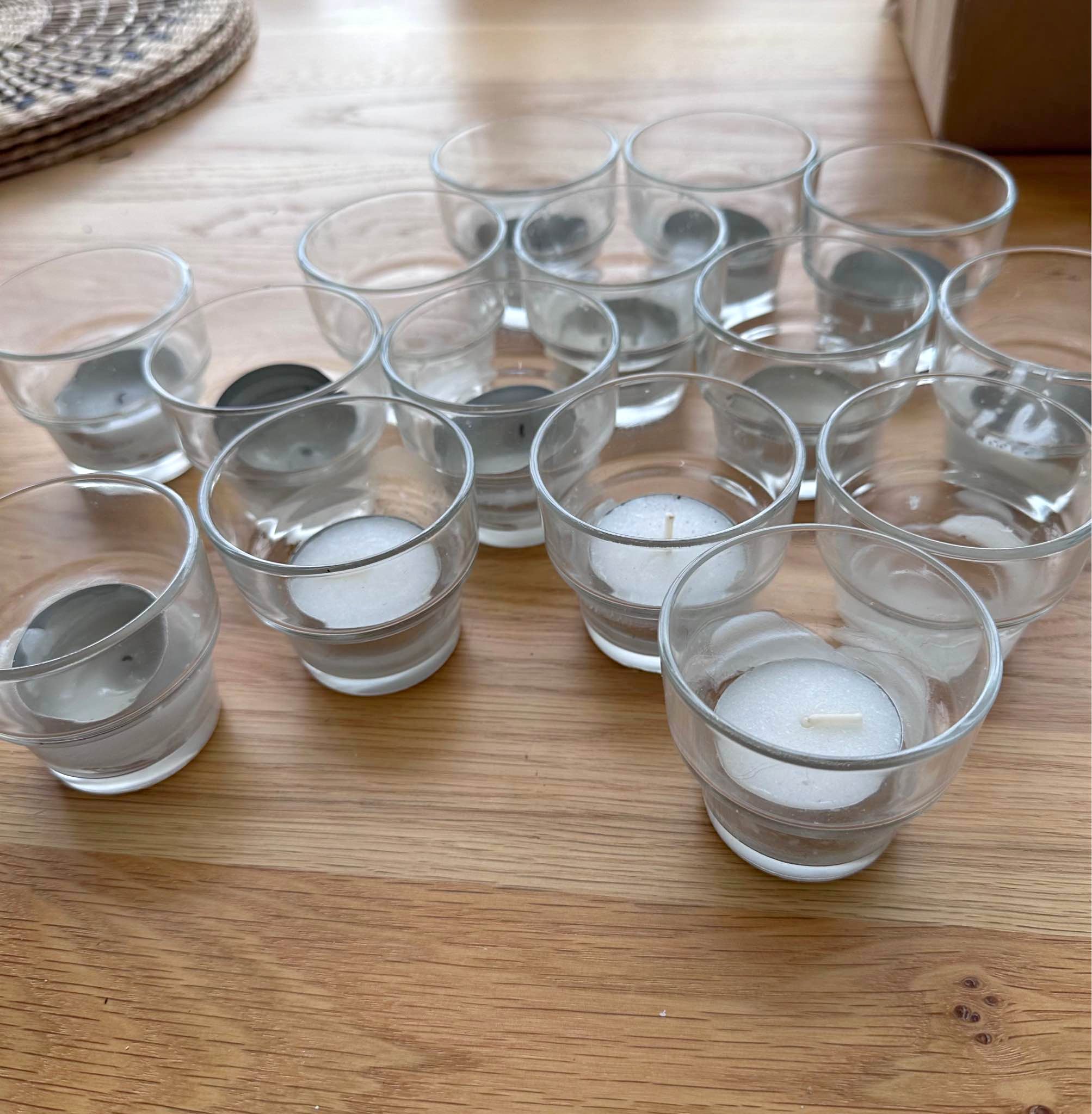 Clear glass votive candle holders x 15 - Candle Holders - Lostwithiel