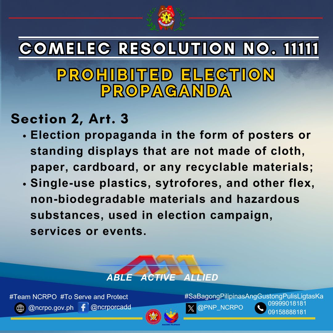 Prohibited... - National Capital Region Police Office - RCADD