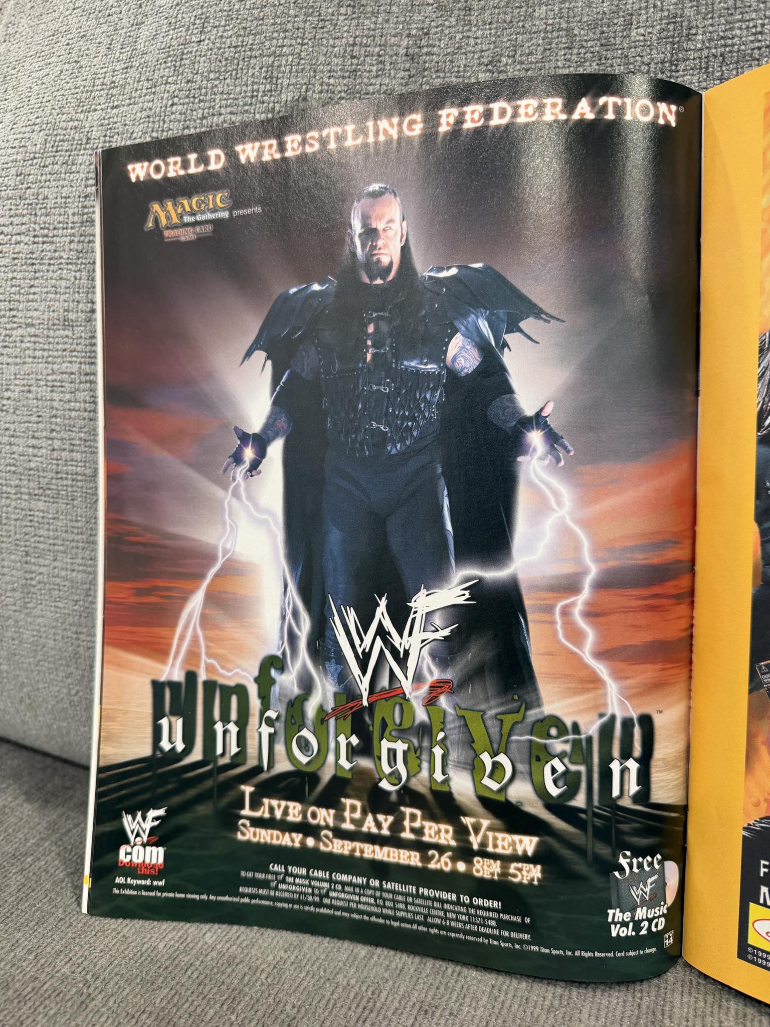 MTG 1999 世界選手権 公式イベント告知ポスター WWF Unforgiven 1999 was sponsored by Magic The Gathering!