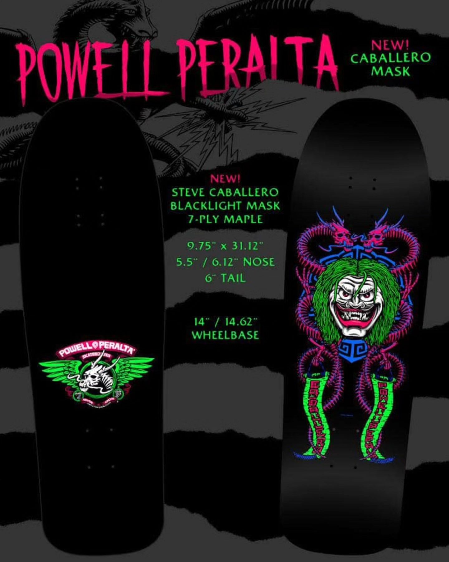 Powell-Peralta Nicky Guerrero mask skateboard deck