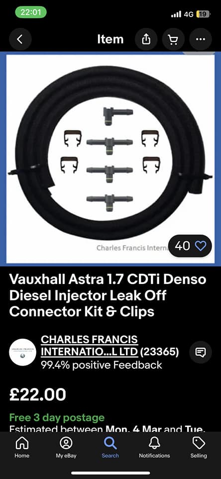 4 X FORD One Way 90 Injector Leak off Connecto £24.99 - UK
