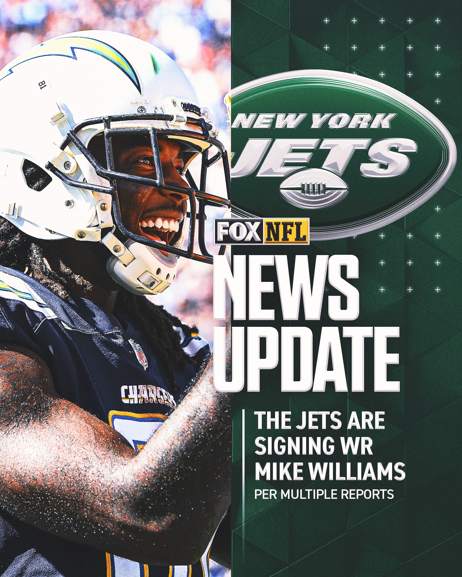 NFL - The Jets are signing former Chargers WR Mike Williams to a one ...