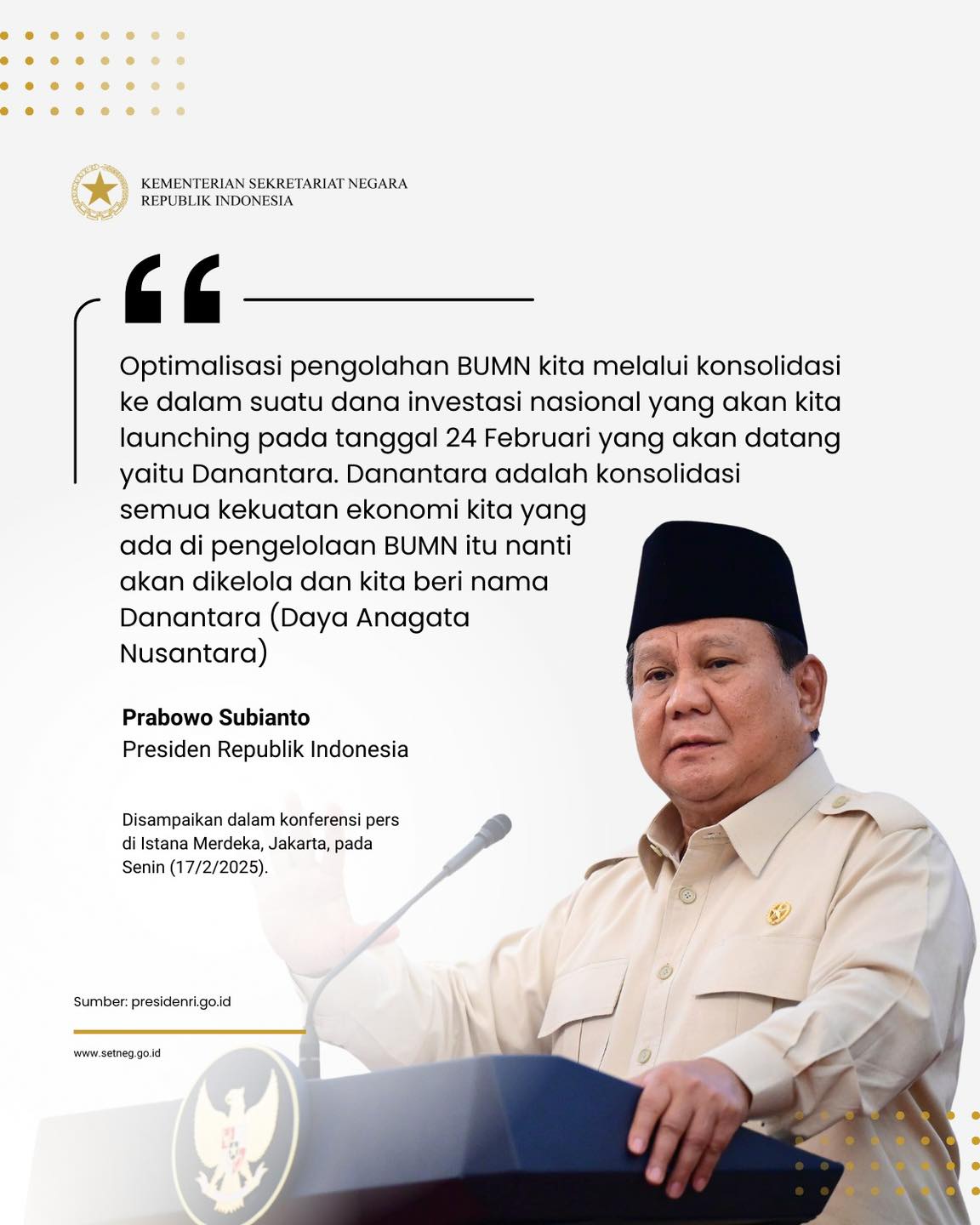 Kementerian - #SobatSetneg sudah tahu belum? Danantara atau Daya ...