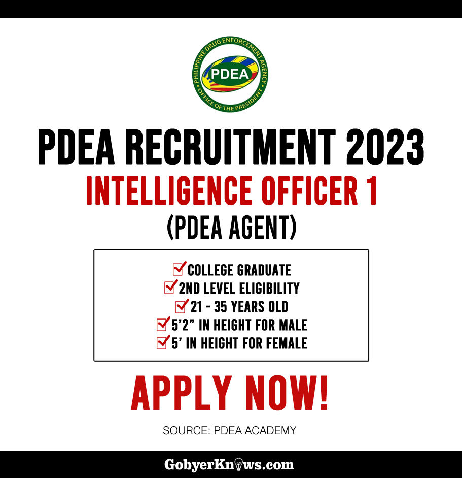 GobyerKnows.com - Be a PDEA Agent! PDEA is now accepting applications ...