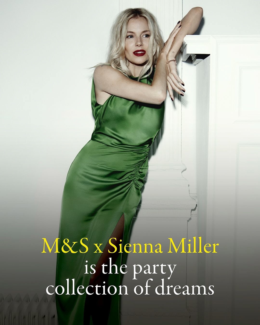 sienna miller green dress for M&S (Fall/Winter 2024) Early