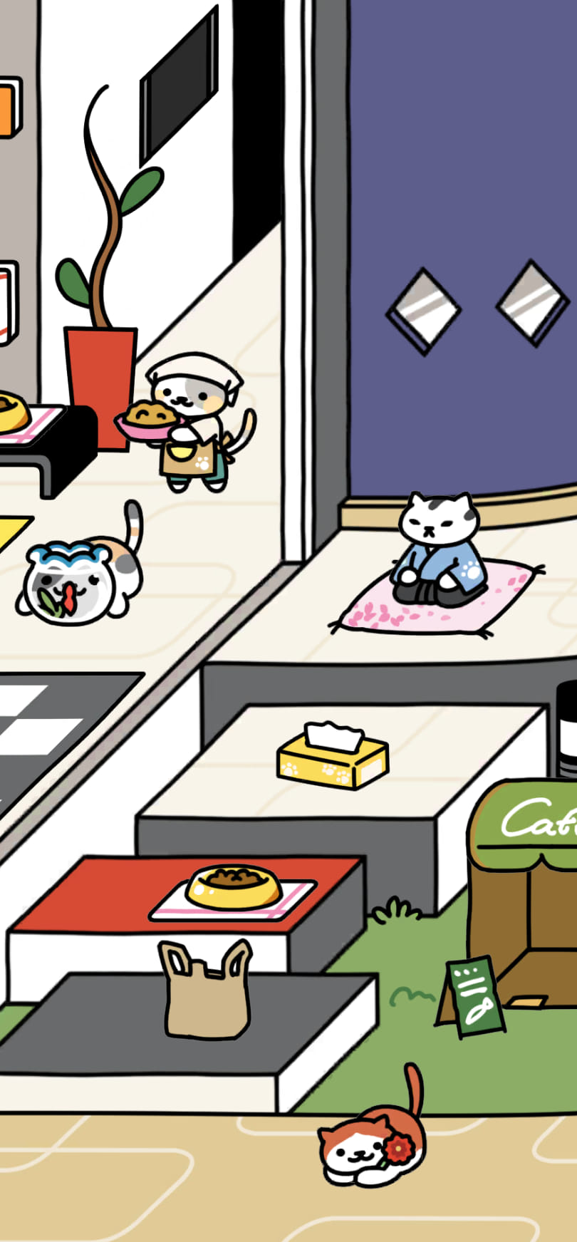 Finally caught Mr. Meowgi on the sakura pillow!