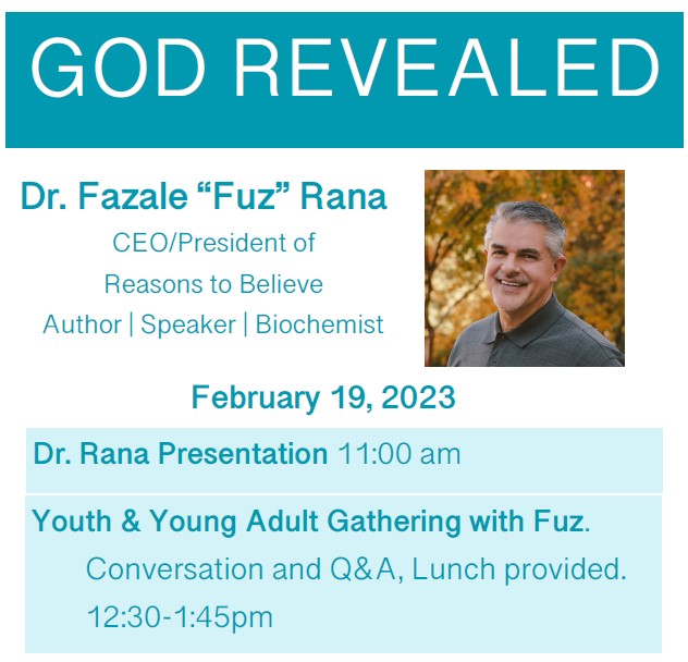Park Place Church - February 19th, we are excited to welcome Dr. Fazale ...