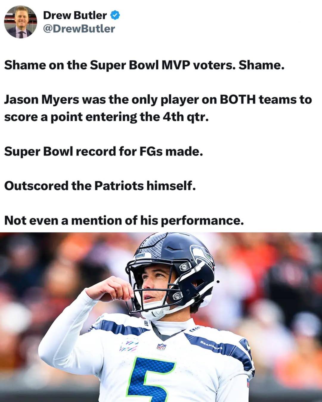 NFL Memes - How can Jason Myers not win the Super Bowl MVP? 😤 | Facebook