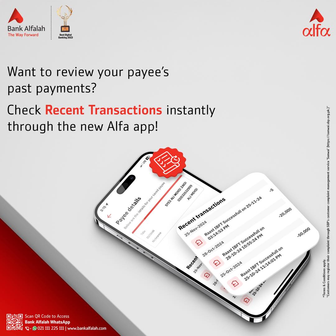 Alfa - With the new Alfa App, you can check your recent transactions ...