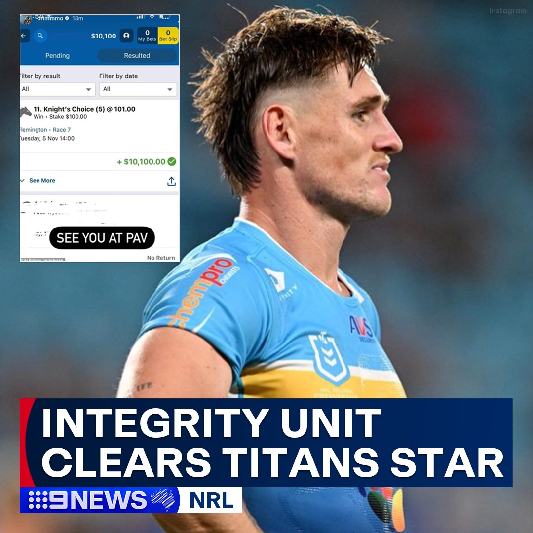 9 News - The NRL has cleared Gold Coast Titans player AJ Brimson of any ...