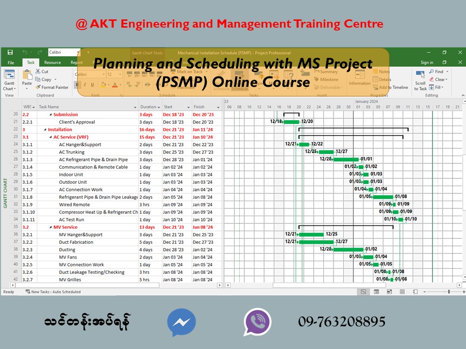 AKT - ️ Planning and Scheduling with Microsoft Project (PSMP Course ...