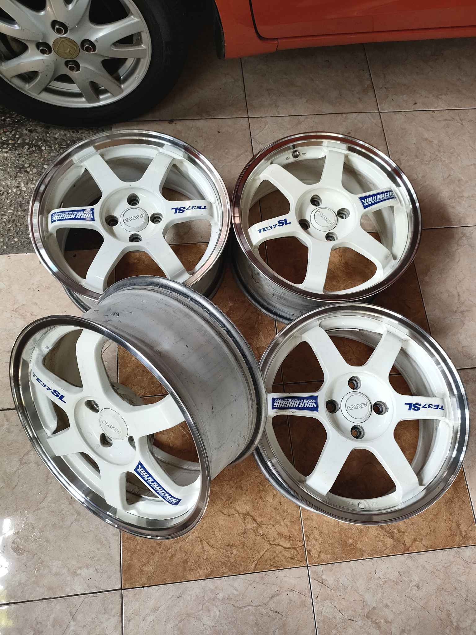 Velg R16 TE37 THAILAND pcd 4x100 putih polish #R16 pcd 4x100 #velg ring ...