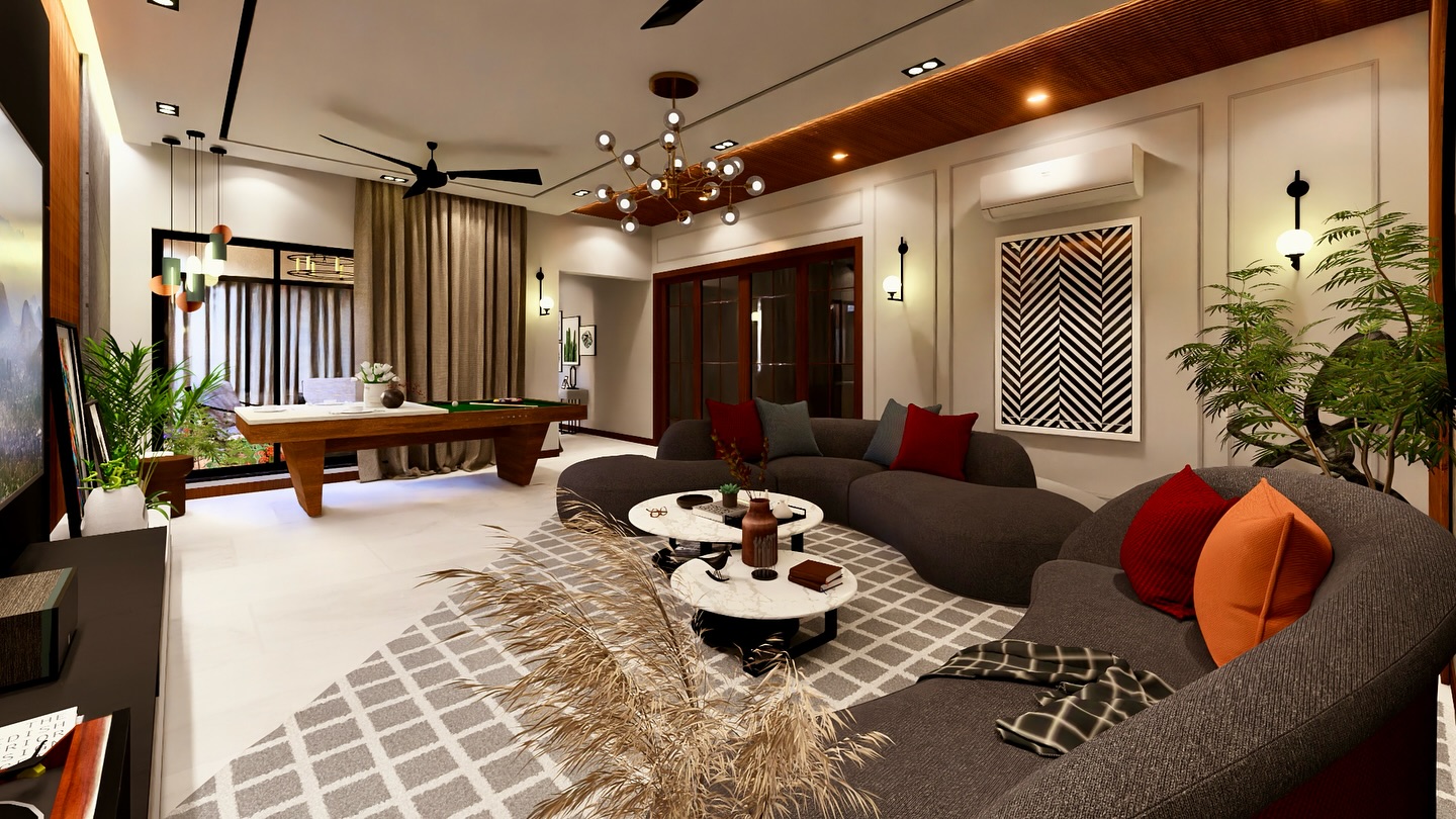 MIMAR - 2 Kanal Residential Project - Basement Living Area Interior ...