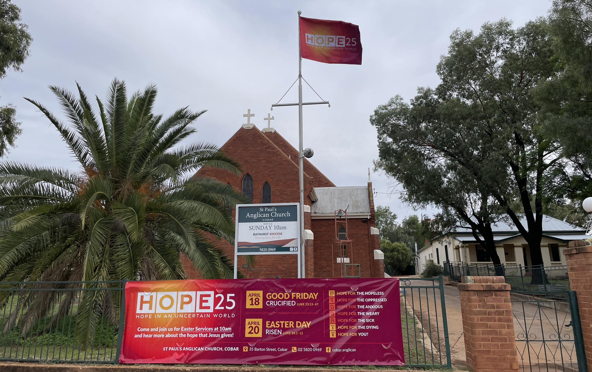 Anglican - Cobar church advertising Easter services and HOPE25 talks ...
