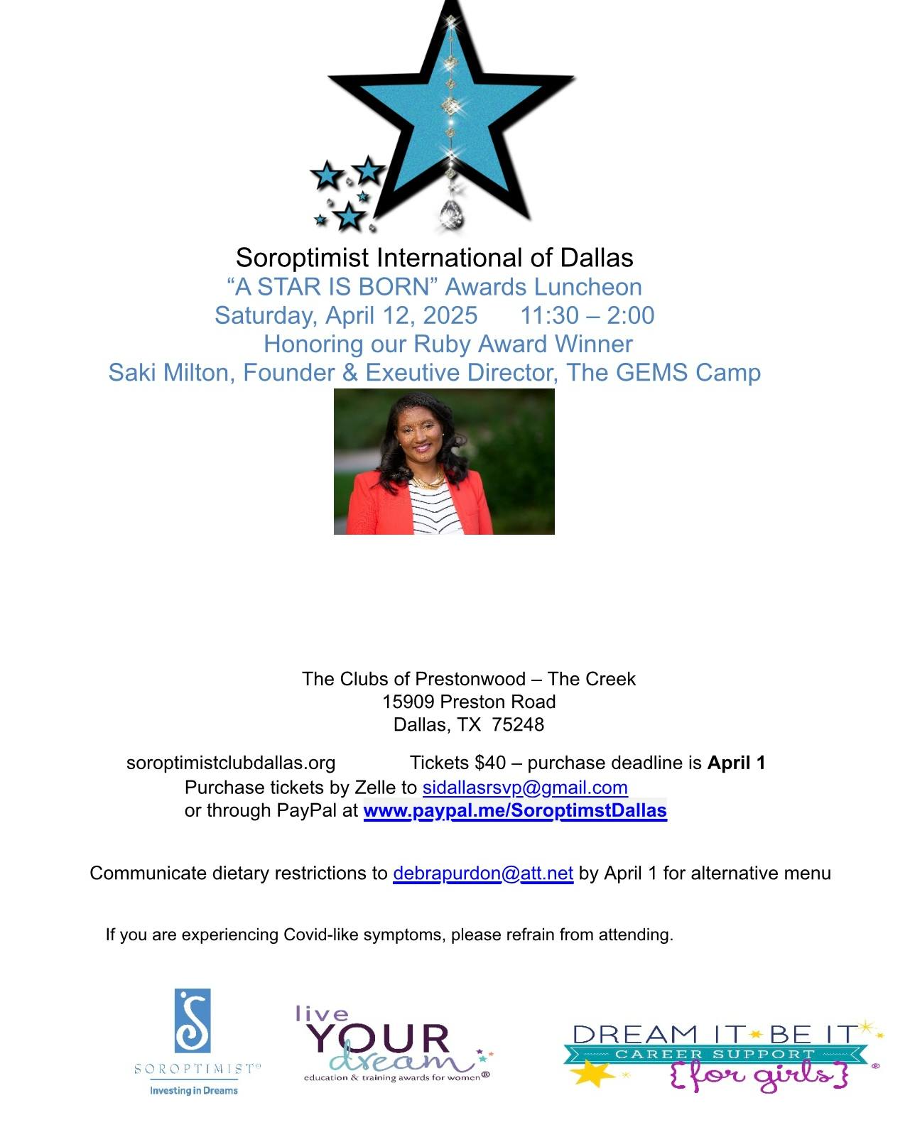 Soroptimist Dallas - SAVE THE DATE - SI Dallas 2025 A Star IS Born ...