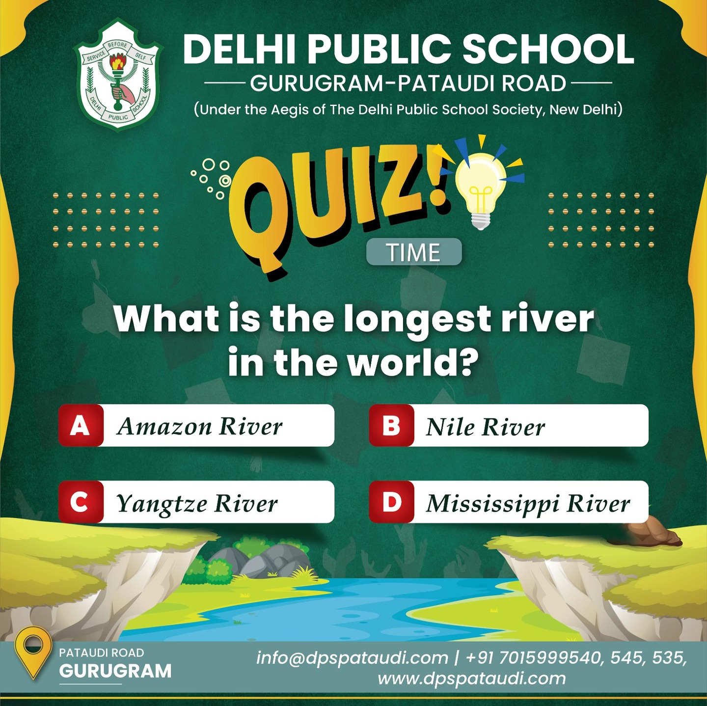 DPS - 🧠💡 It’s quiz time! Can you name the longest river in the world? 🌊 ...