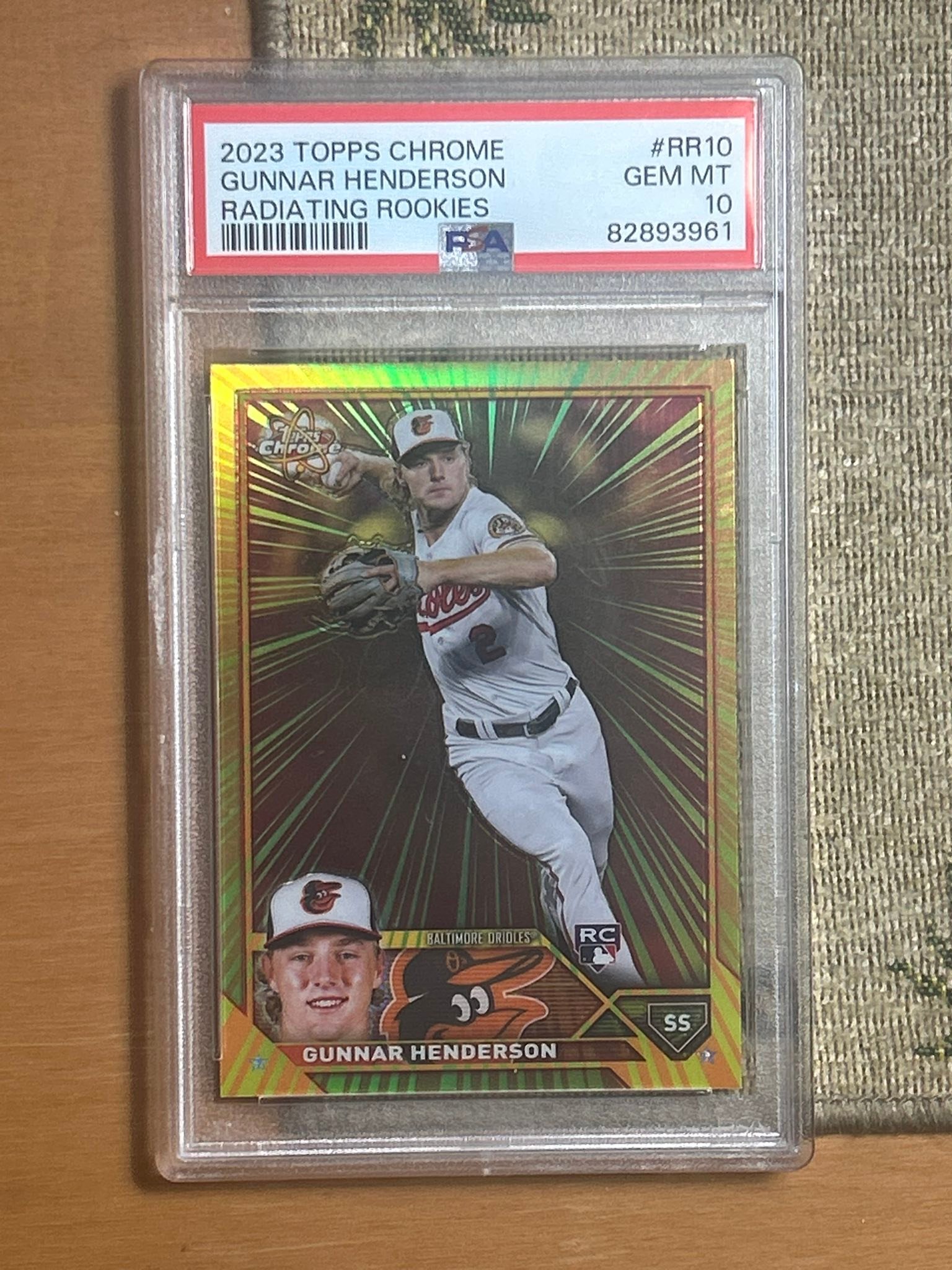 Gunnar Henderson radiating rookies psa 10 $470obo Add $6 for bwmt 