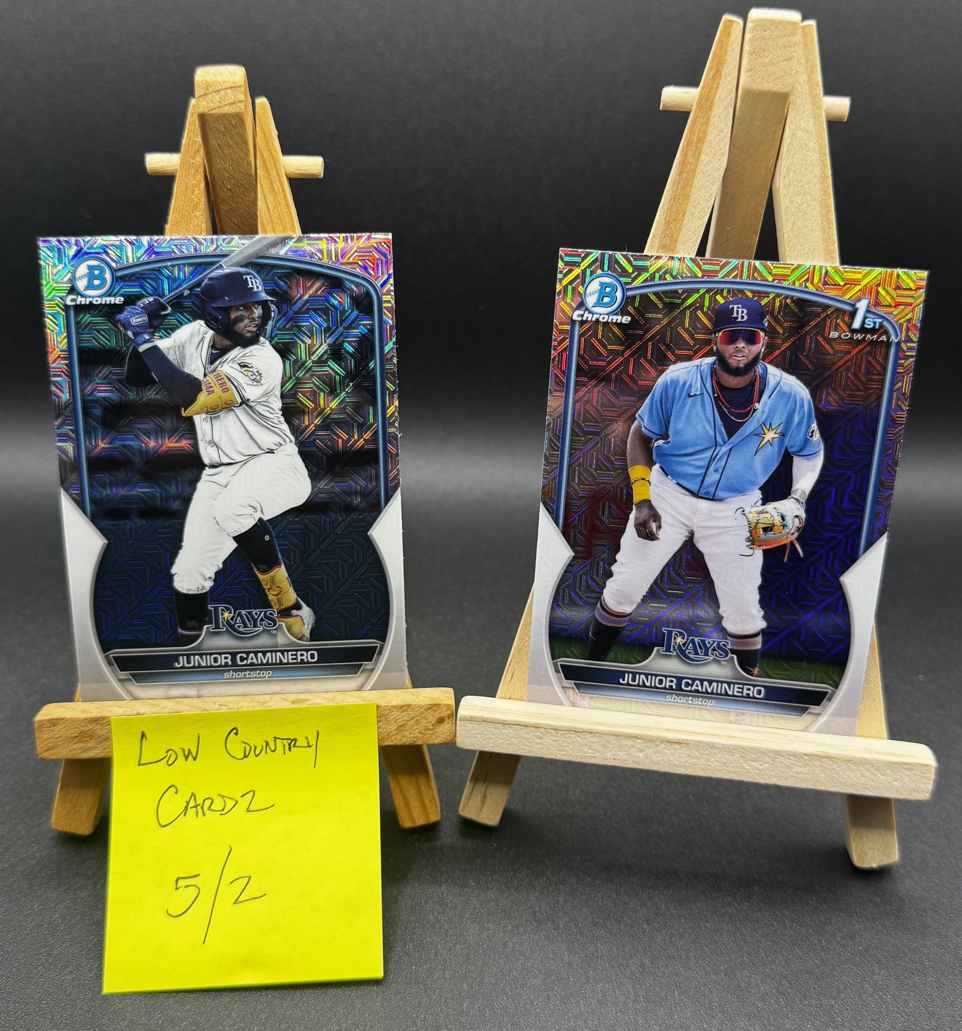 Junior Caminero autographed baseball card auction
