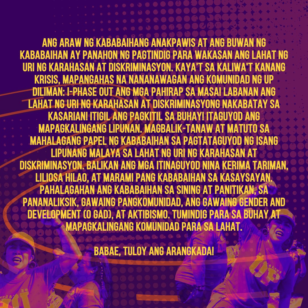 UP Diliman - Ang UP Diliman Gender Office ay naglabas ng...