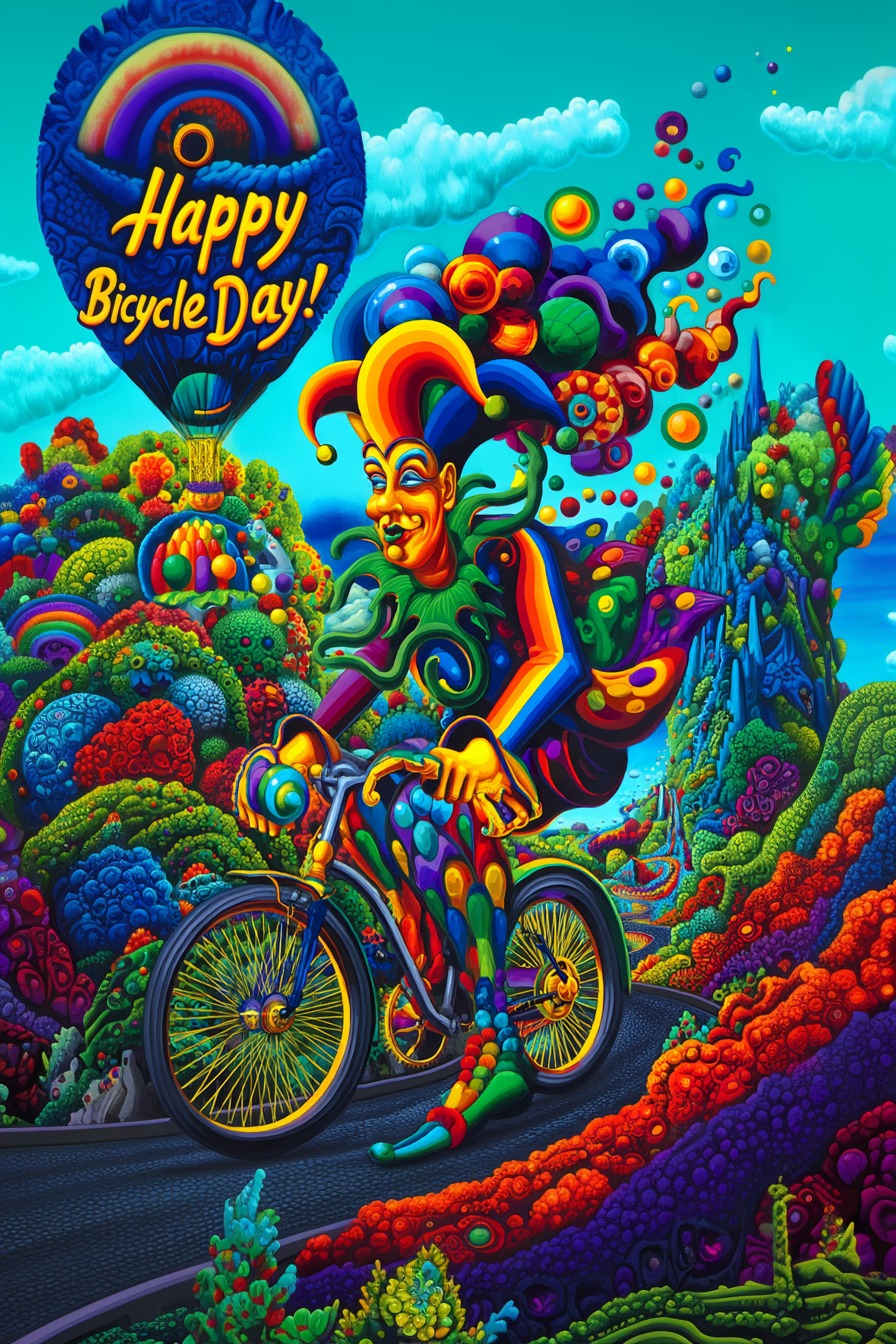 Bicycle Day - 19/4/1943 - 83 years ago !! 🚲💫🧠💫🚲 Artwork