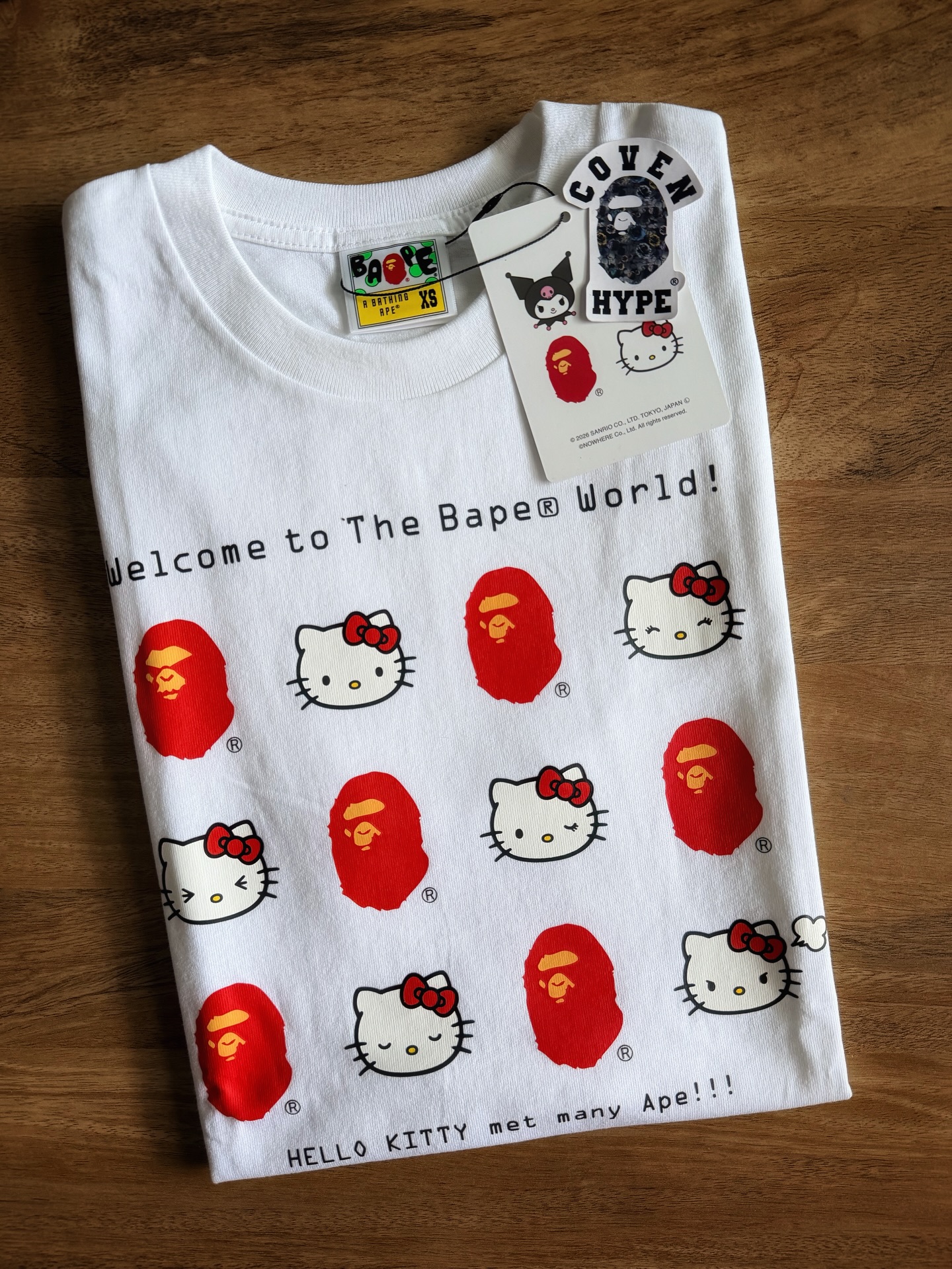 S】BAPE X HELLO KITTY COLLEGE MINI TEE 【公式通販】