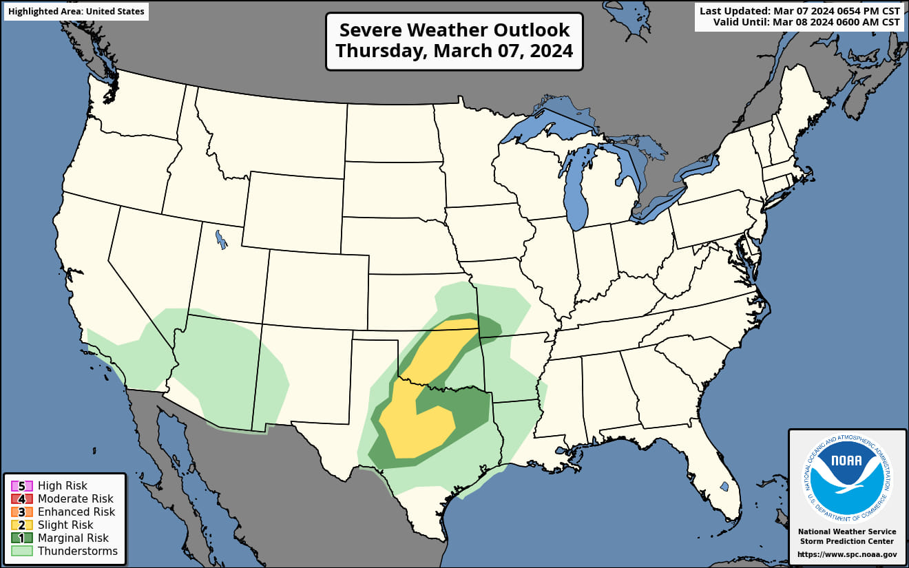 Thursday evening SPC storm map. Bulk... - Mike's Weather Page