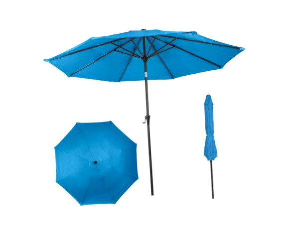 blue patio umbrella walmart Best Choice Products 10ft Outdoor Umbrella, Outdoor Table Umbrella, Yard Umbrella, Market with 6 Sturdy Ribs, Push Button, Tilt and Crank Please ensure you always use an umbrella base to secure your umbrella and close when not in use to prevent damage. Better Homes & Gardens Outdoor