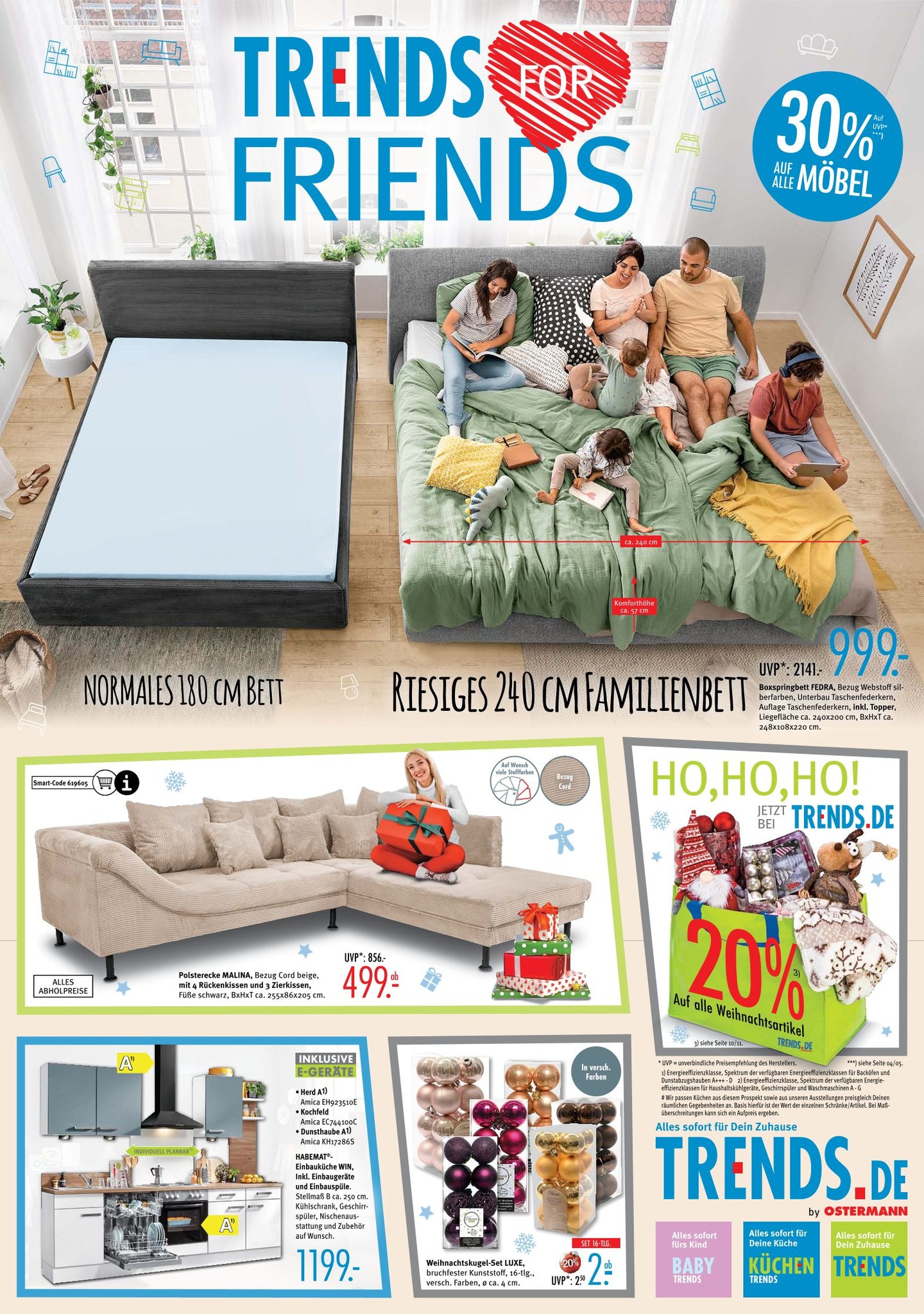 🛋️ TRENDS FOR FRIENDS – Der neue Prospekt ist da! 🛋️ Entdeckt unsere aktuellen Wohntrends und sichert Euch 30 % Rabatt auf alle Möbel! 🎉 Egal, ob Ihr es gemütlich im riesigen Familienbett (240 cm) ha