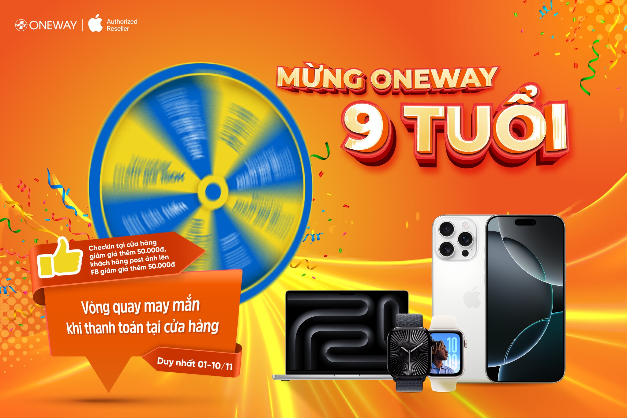 OneWay - 🥳 MỪNG ONEWAY 9 TUỔI: GIẢM GIÁ LÊN ĐẾN 5 TRIỆU/SP... | Facebook