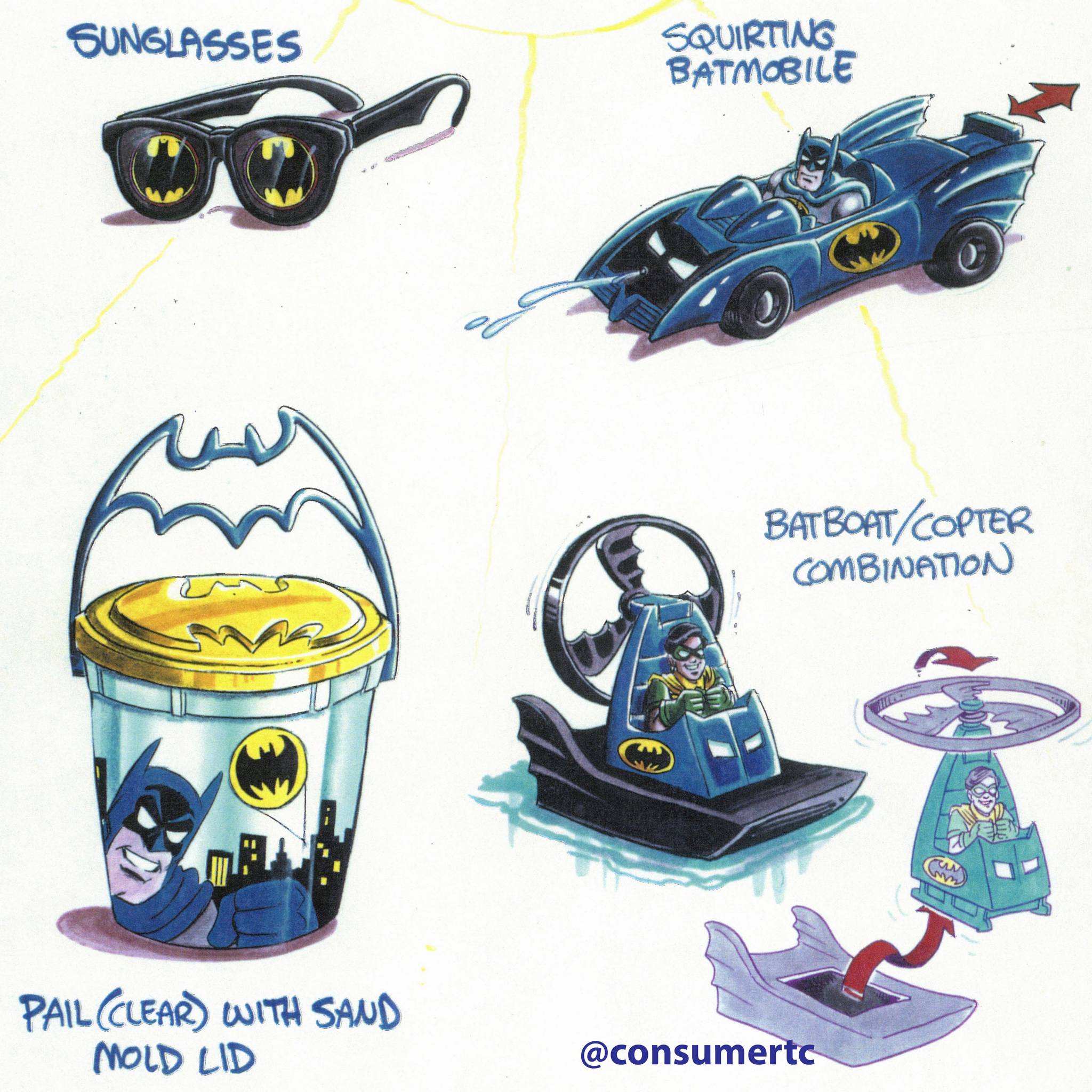 Batman the Animated Series Happy Meal toys from 1993 McDonald's