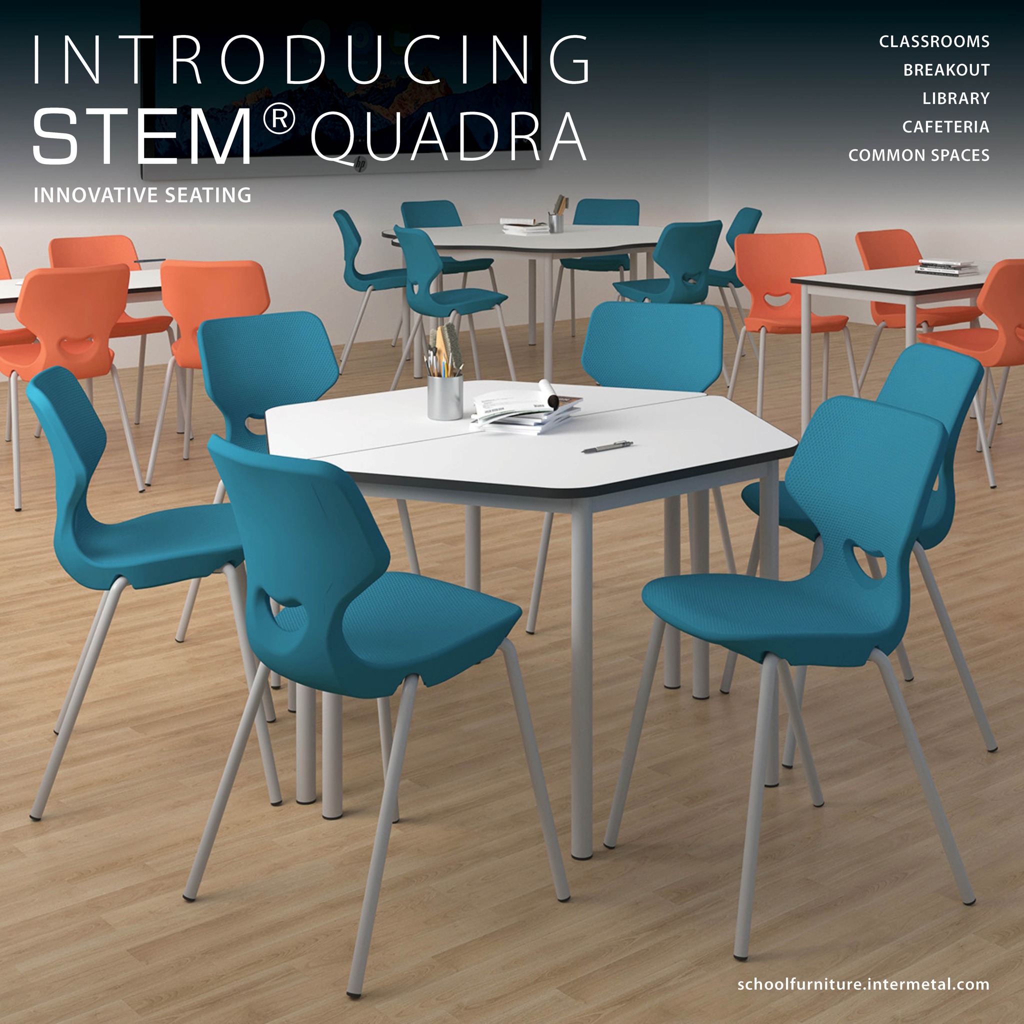 Intermetal - STEM® Quadra is a stackable chair that...