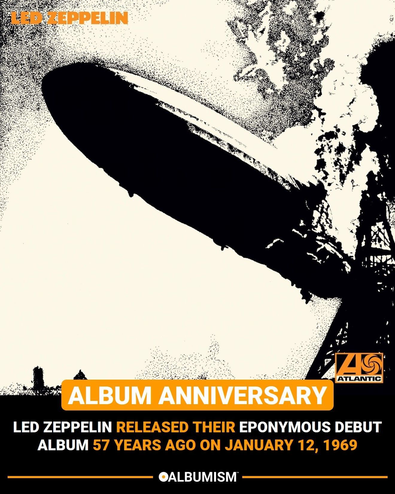 Led Zeppelin I (their self-titled debut album) turned 57 years old 