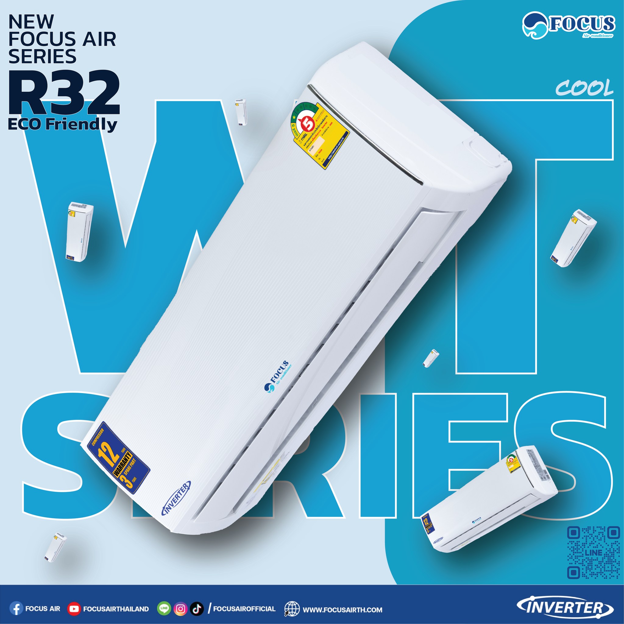 Focus air - #แอร์ติดผนังinverter WT Series ...