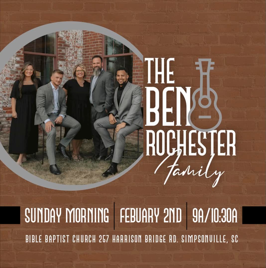 Bible - 🎶 We are excited to welcome the Ben Rochester Family to both of ...