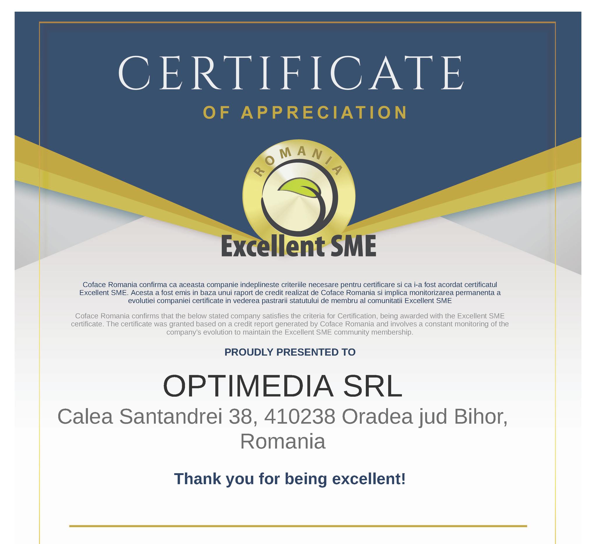 Optimedia- - Optimedia SRL is delighted to announce that it has been ...
