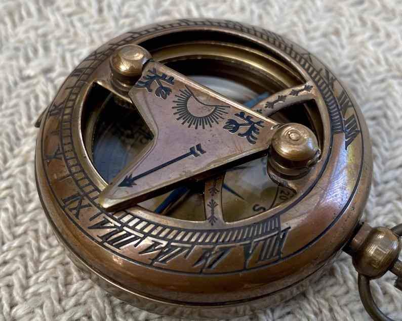 Brass pocket compass | vintage style compass | handmade compass ...
