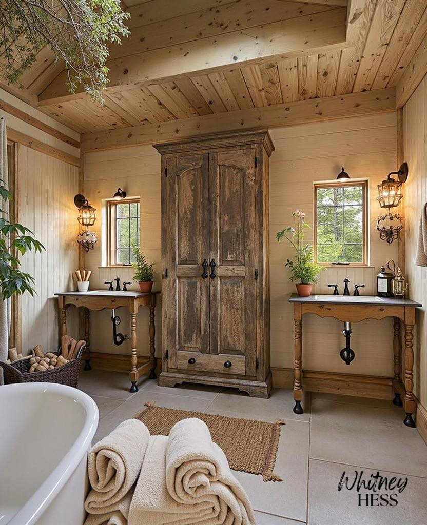 French Country, Cottage, & Farmhouse | It’s giving rustic spa bathroom ...