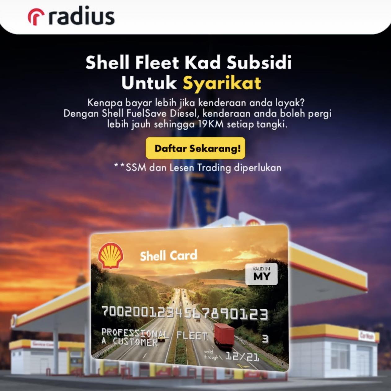 Radius Fuel Shell Card | Kuala Lumpur