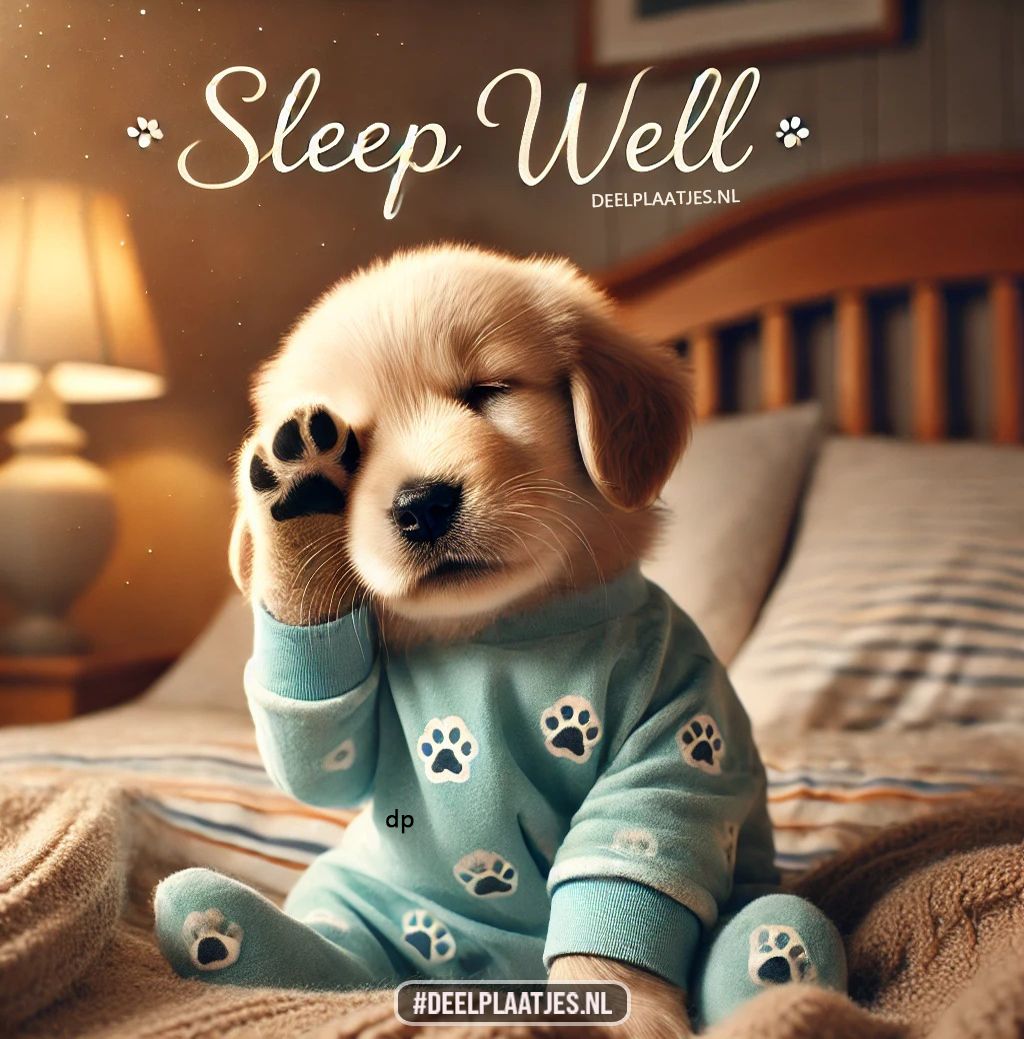 Deel plaatjes - Sleep well, 😴 Schattige puppy in pyjama.... | Facebook