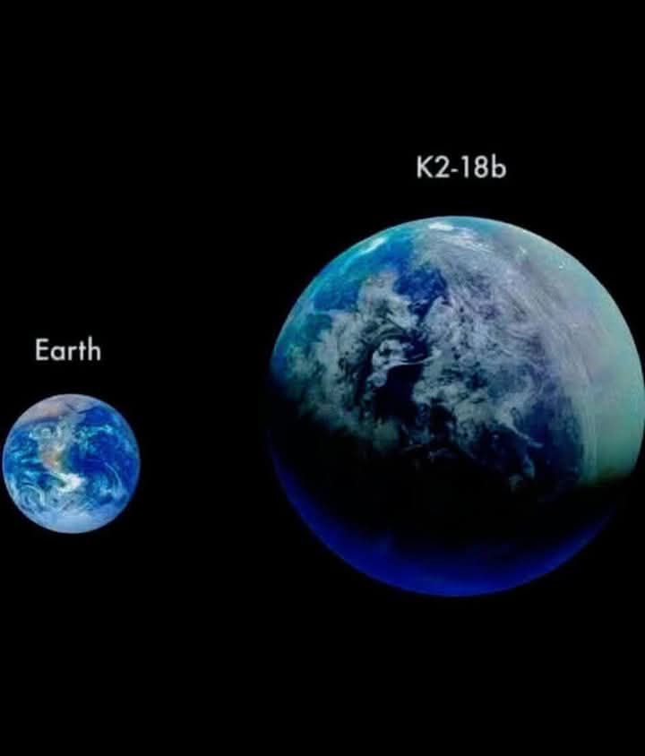 This is K2-18b, a potentially habitable planet covered with oceans