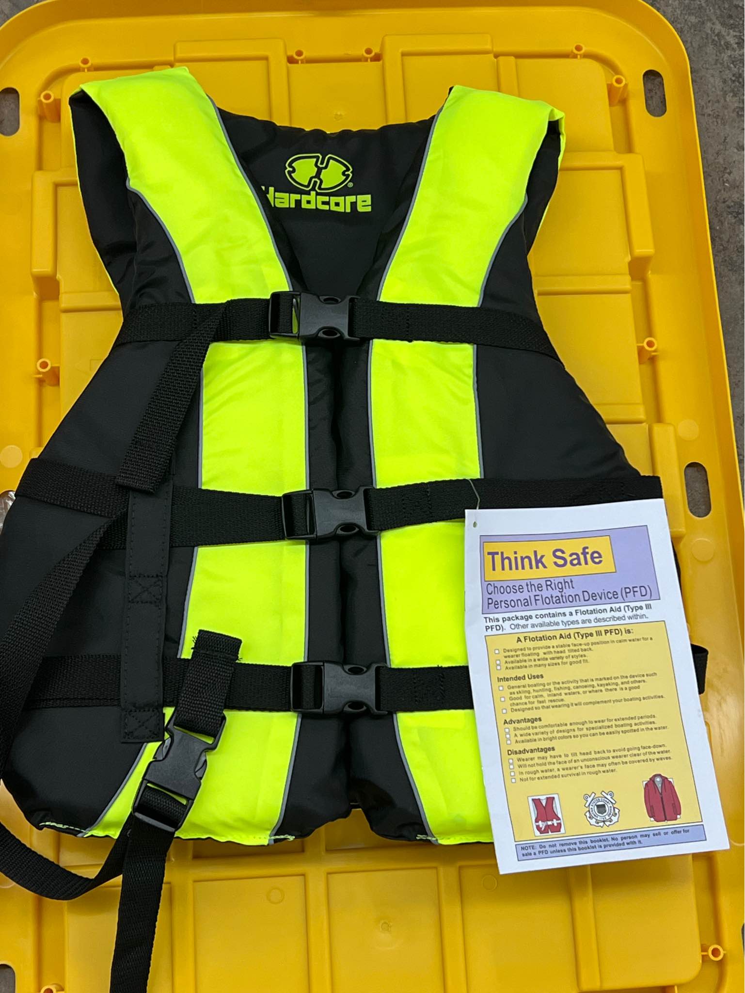 Hardcore life jacket paddle vest; Coast Guard approved Type III PFD ...