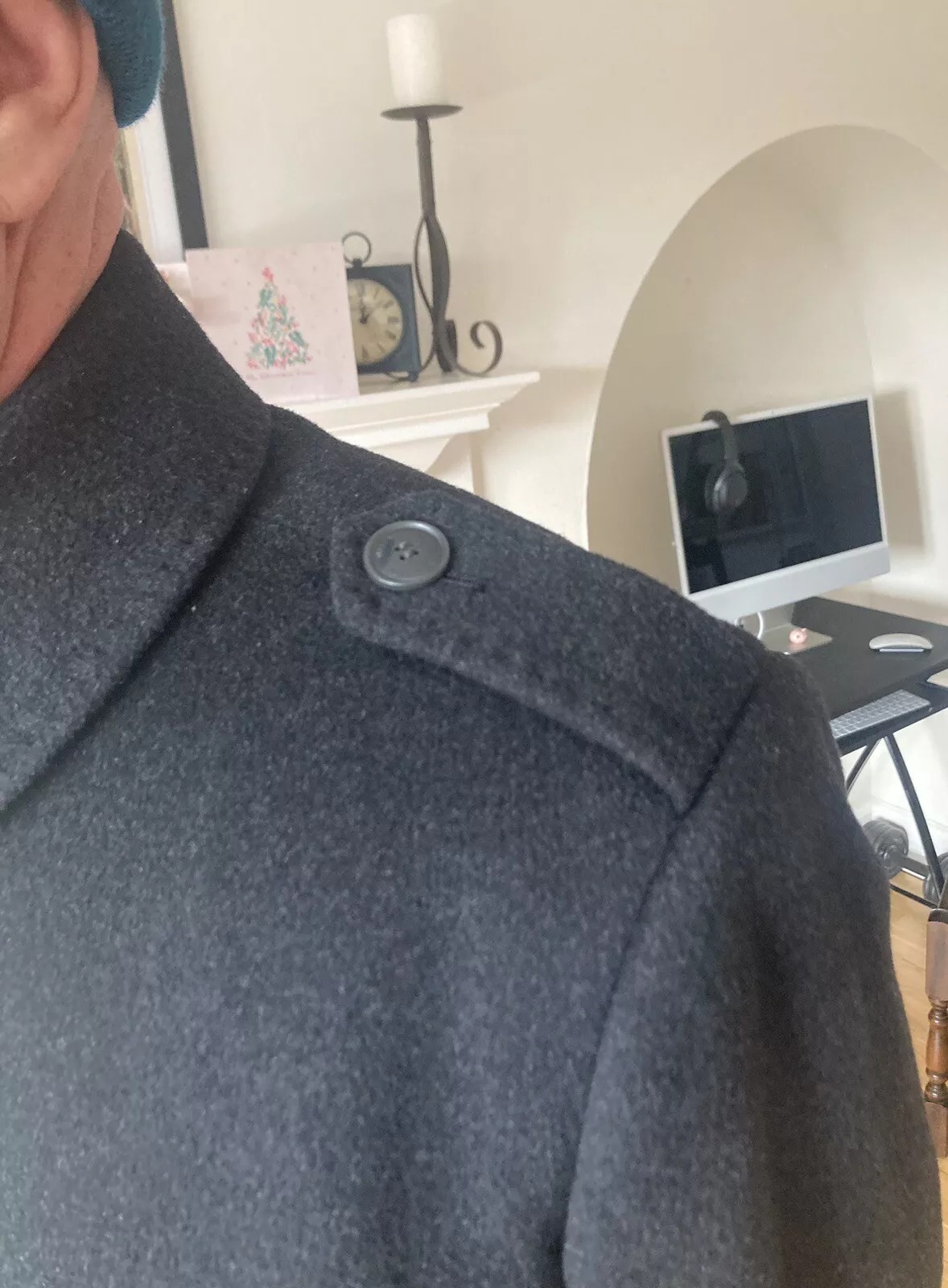 Size 40, William Hunt, Savile Row, Men’s Wool Charcoal Collared Coat ...