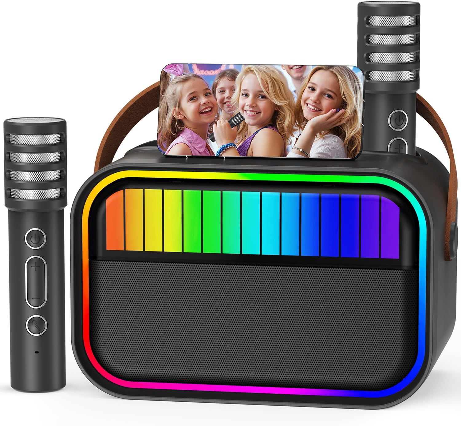 13.59€ Gontence Machine Karaoke Enfant avec 2 Micros Enfants - Karaoké pour Enfants - Jouet Fille 3-10 Ans - Cadeau Fille 3-12 Ans - Micro Enfant pour Chanter Jouet Musical-Mini Microphone Karaoké