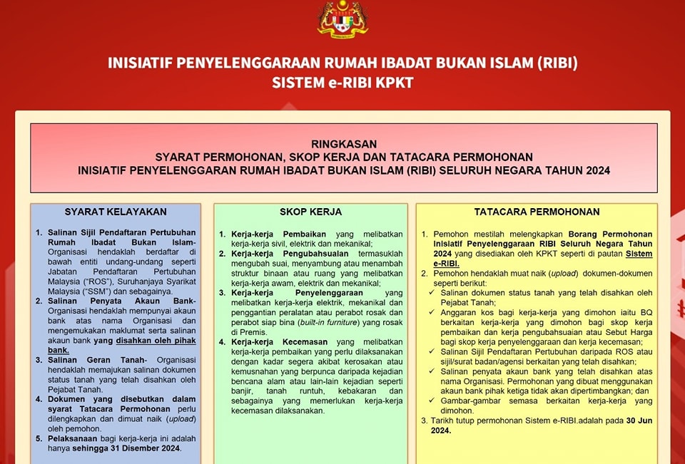 Chan - INISIATIF PENYELENGGARAAN RUMAH IBADAT BUKAN ISLAM (RIBI) 2024 ...